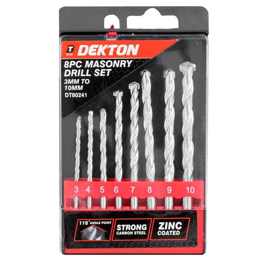 Dekton DT80241 8 Piece Zinc Coated Masonry Drill Set